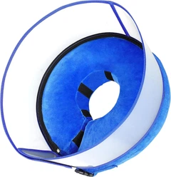 Захисний надувний нашийник для собак Derby Inflatable Dog Cone with Detachable Anti-Licking Shield, Blue, M
