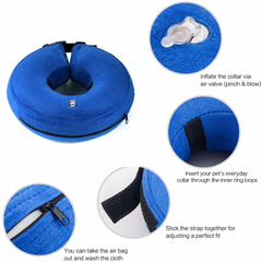 Захисний надувний нашийник для собак Derby Protective Inflatable Dog Cone Collar Blue (фастекс), XL