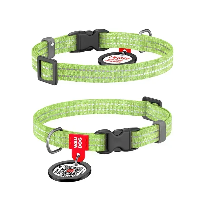 Нашийник для собак COLLAR WOUDOG Світловідбиваючий ХS - салатовий