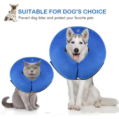 Захисний надувний нашийник для собак Derby Inflatable Cat Dog Elizabeth Collar, Black white glid, M 25-36 см