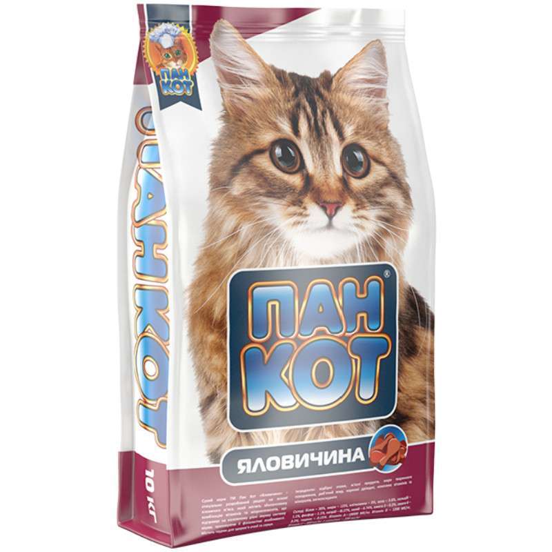 Пан Кот Корм з яловичиною для дорослих котів