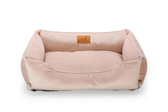 Лежак Harley and Cho Dreamer Velur Pudra S 60x45 cm Пудровий для собак та котів (HC-003102553)
