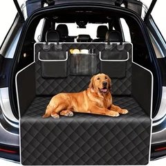 Без бренду Автогамак PetZoom Loungee Універсальний чохол-накидка в автомобіль для перевезення собак і котів на сидіння та в багажник вологостійкий з прогумованою основою Чорний з білим