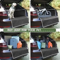 Без бренду Автогамак PetZoom Loungee Універсальний чохол-накидка в автомобіль для перевезення собак і котів на сидіння та в багажник вологостійкий з прогумованою основою Чорний з білим
