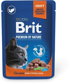 Упаковка вологого корму Brit Premium Salmon for Sterilised для стерилізованих кішок лосось 100 г 24 шт (2700000048276)