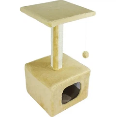 Дряпка для котів Lucky Pet будинок "Грот" хутро, бежевий