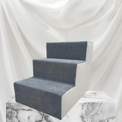 Без бренду Сходинки прикроватні для собачок 50*35*40 темно сірий із сірим тройні