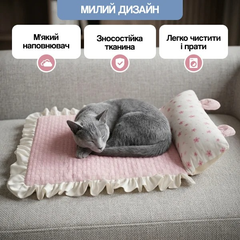 Без бренду Матрац лежак для котів килимок для домашніх тварин м'який охолоджувальний килим для кота Рожевий