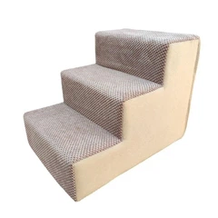 Без бренду Ступеньки пандус для собачок 50*35*40 беж , з'ємний чохол тройні