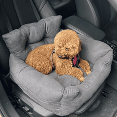 Автомобільне Крісло-переноска для Собак і Котів NEWPET 2в1 - Преміум Лежанка в Машину з Міцною Фіксацією Ременями, Страхувальним Карабіном і М'якою Ортопедичною Подушкою для Дрібних і Середніх Порід С