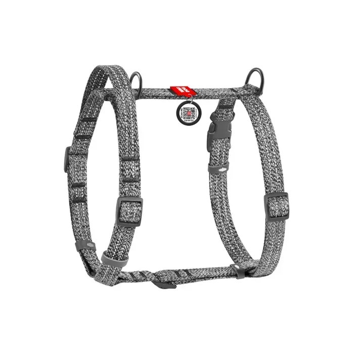 Шлея для собак Collar Re-cotton світловідбивна M - сірий