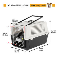 Переноска для собак та котів Ferplast Atlas 40 Professional сіра до 20 кг 68х49х45.5 см 73011021