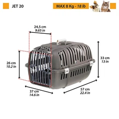 Переноска для собак та котів Ferplast Jet 20 зелена до 8 кг 37x57x33 см 73045099