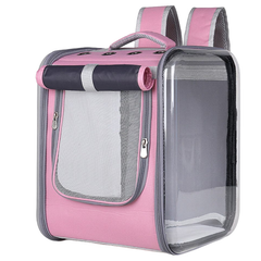 Без бренда Рюкзак-котоноска з прозорими стінками CP-64 Pink