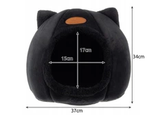 Nobo Велика лежанка будиночок для котів 37 x 34 см із подушкою Чорний