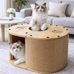 No Name Картонна кігтеточка дряпка, будиночок, ліжко для котів - 57x39,5x25 см KOT31