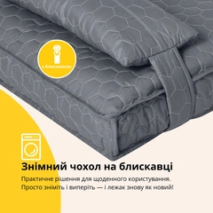 Ideia Матрац-лежанка для собак і котів М (60×80×10 см) з подушкою, знімний чохол, сірий (8-35942*001)