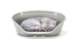 Пластиковий лежак для собак та котів Ferplast Siesta Deluxe 2 сірий 49х36х17.5 см 70202947