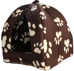 Без бренду М'який будиночок для собак та кішок Pet Hut White домашня будка, лежанка для тварин, 40х35х35 см Коричневий
