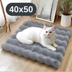 Solve М'який лежак для котів та собак 40×50 см — пухнастий килимок під нірку, теплий, сірий KT8001302
