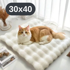 Solve М'який лежак для котів та собак 30×40 см — пухнастий килимок під нірку, теплий, білий KT8001311