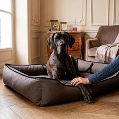 Лежак ліжко для великих собак EGO Bosyak Рогожка 3XL 145x115 Коричневий (Ортопедична лежанка для найбільших собак)