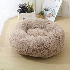 Круглий лежак для котів Pet Style "Пончик" круглий Бежевий 40