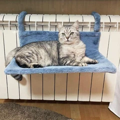 Agility Лежак Гамак на батарею радіатор для котів Пухнастики (синій) 47*32*20 см