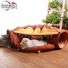 Smart Comfort System Будиночок для кота Smart Comfort Animals GX-77 коричневий ігровий комплекс Будиночок для кішки з секретним тунелем і спальним місцем