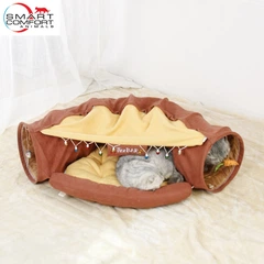 Smart Comfort System Будиночок для кота Smart Comfort Animals GX-77 коричневий ігровий комплекс Будиночок для кішки з секретним тунелем і спальним місцем