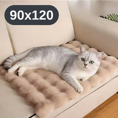 Solve М’який лежак для котів і собак 90×120 см — пухнастий килимок під норку, теплий, коричневий KT8001325