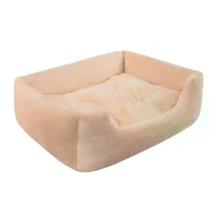 Hi Dog Лежанка відкрита плюшева прямокутна ваніль для собак і котів 38×48×12 см