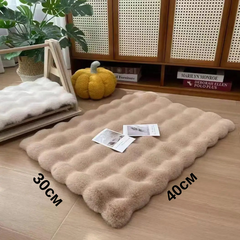 Solve М’який лежак для котів і собак 30×40 см — пухнастий килимок під норку, теплий, коричневий KT8001321