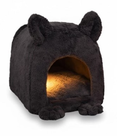 Smart Pet М'який будиночок лежанка для котів та собак "Bagira Black" 50 x 35 см, висота 27 см, велюр, гіпоалергенні матеріали, чорний, Украї