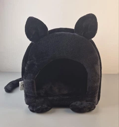 Smart Pet М'який будиночок лежанка для котів та собак "Bagira Black" 50 x 35 см, висота 27 см, велюр, гіпоалергенні матеріали, чорний, Украї
