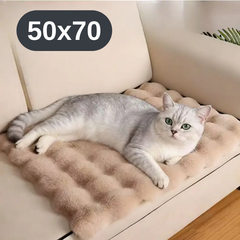 Solve М’який лежак для котів і собак 50×70 см — пухнастий килимок під норку, теплий, коричневий KT8001323