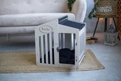 Без бренду Будиночок спальне місце лежак з дерева для котів і собак ЕКО 49х45х42 см Бежевий