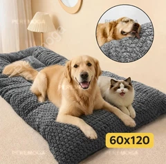 Solve М’який великий плюшевий килимок-лежак для собак 60×120 см — теплий, антиковзкий, темно-сірий KT7005806