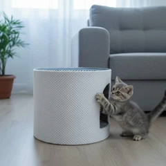 Без бренду Затишний будиночок для котів кошенят 30х35см молочно чорний