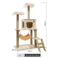 Без бренду Кігтеточка-комплекс для кота (Cat Tree) з поличками та будиночком Volso Y-5 стійка конструкція