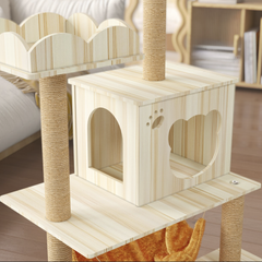 Без бренду Кігтеточка-комплекс для кота (Cat Tree) з поличками та будиночком Volso Y-5 стійка конструкція