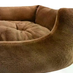 Hi Dog Лежанка відкрита плюшева прямокутна для собак і котів, м’яка,карамель , 45×57×14 см