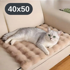 Solve М’який лежак для котів і собак 40×50 см — пухнастий килимок під норку, теплий, коричневий KT8001322