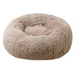 Без бренда Кругла м'яка лежанка для собак та котів D70cm - бежевий
