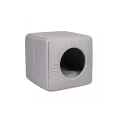 Будиночок-лежак для котів та собак Cube 40х40х37 см Сірий