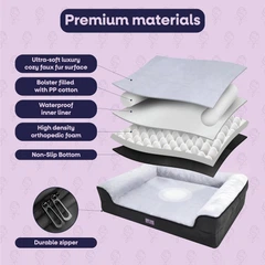Giesty Ортопедична лежанка для собак, спальне місце для собаки, лежанка для собаки, ліжко для собаки колір сірий розмір XL106x80x20 см