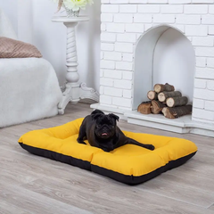Pet Zoom Лежак лежанка для котів та собак спальне місце 90х60х10 см (13569-Нов) Жовтий із чорним