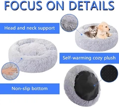 Без бренду Лежанка для тварин спальне місце Pet Sleeping Bag м'яка кругла антистрес 44 см для котів і собак