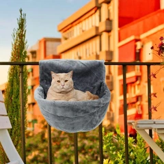 Без бренду Підвісна лежанка для котів, 45,5 x 39 x 25,5 см. Складна Сірий