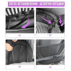 Автокрісло-лежанка в Машину для Собак і Кішок NEWPET 2в1 — Автомобільне Крісло з Надійною Фіксацією і Страхувальним Ременем з Карабіном для Подорожей